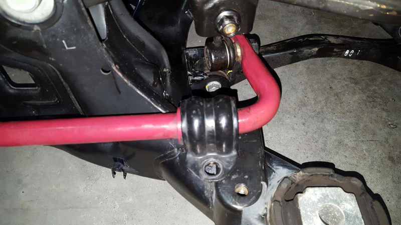 Coupe swaybar on a Sedan subframe. Close, but not quite.